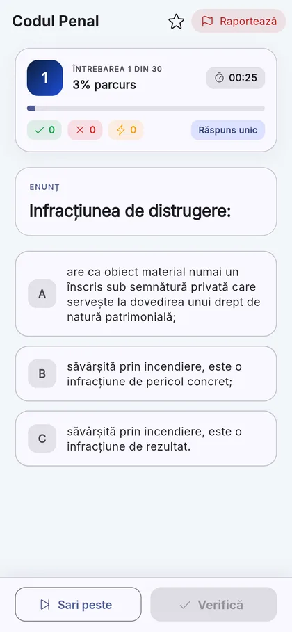 O speță de drept penal, exact cum apare la rezolvare
